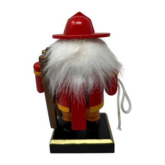 Number 1 Firefighter Nutcracker Figurine 5" Tall Hand Painted Wooden Home Decor - Picture 4 of 10